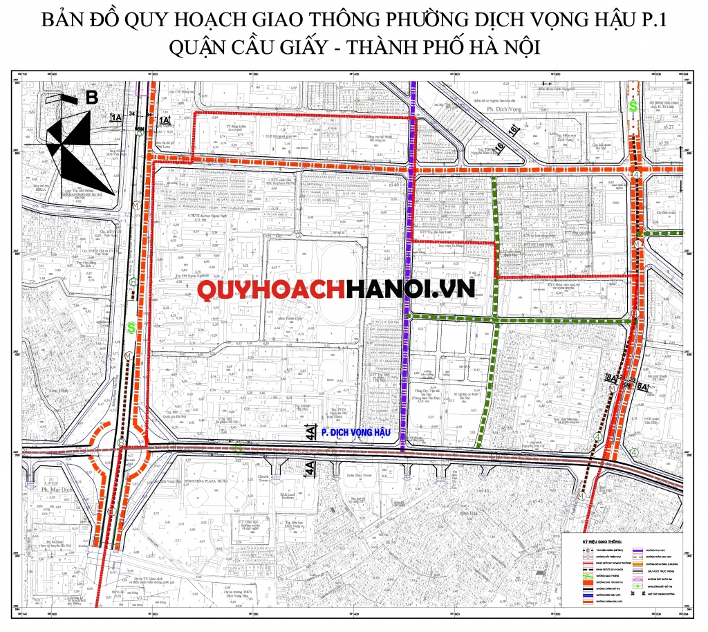 Bản đồ quy hoạch giao thông phường Dịch Vọng Hậu P1