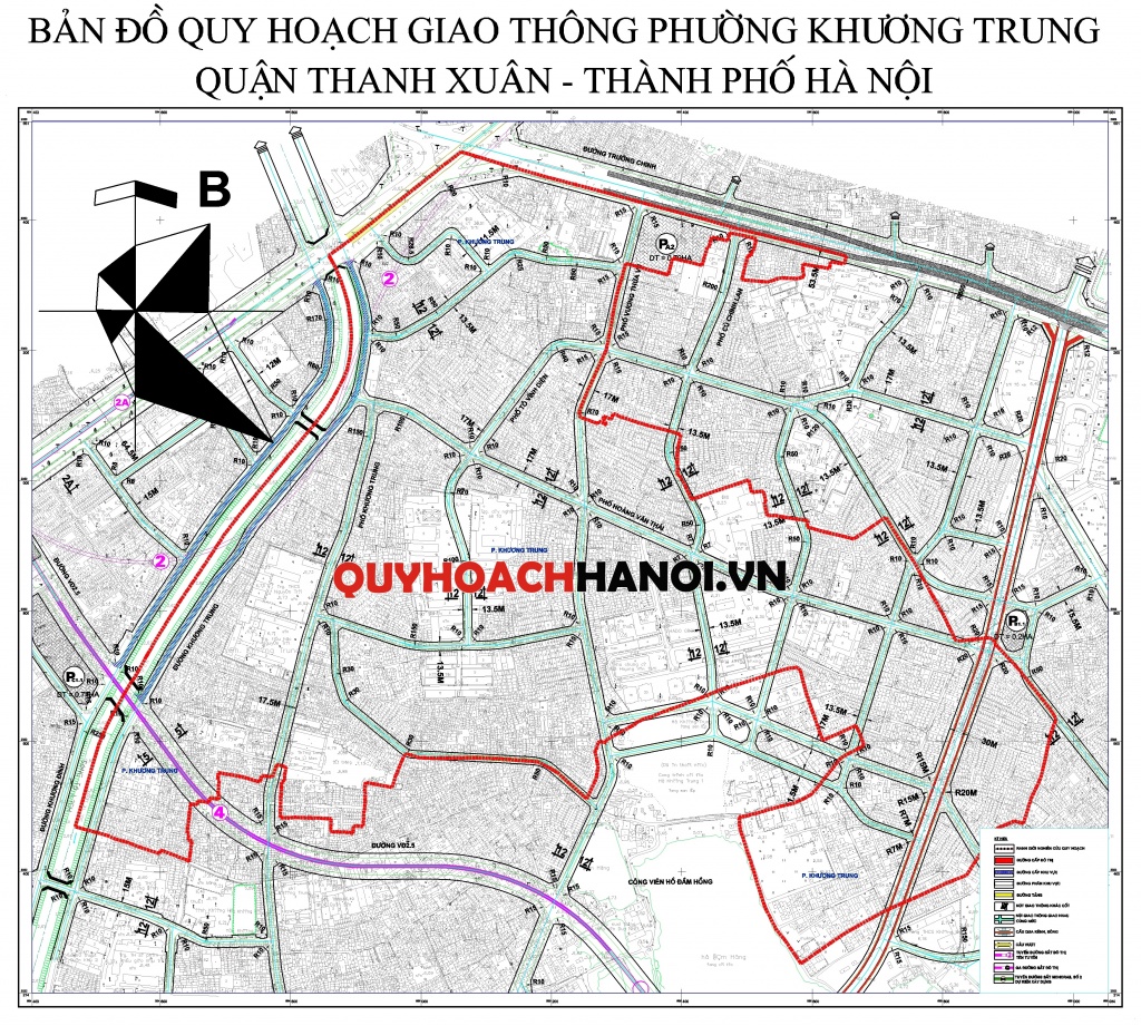 Bản đồ quy hoạch giao thông phường Khương Trung