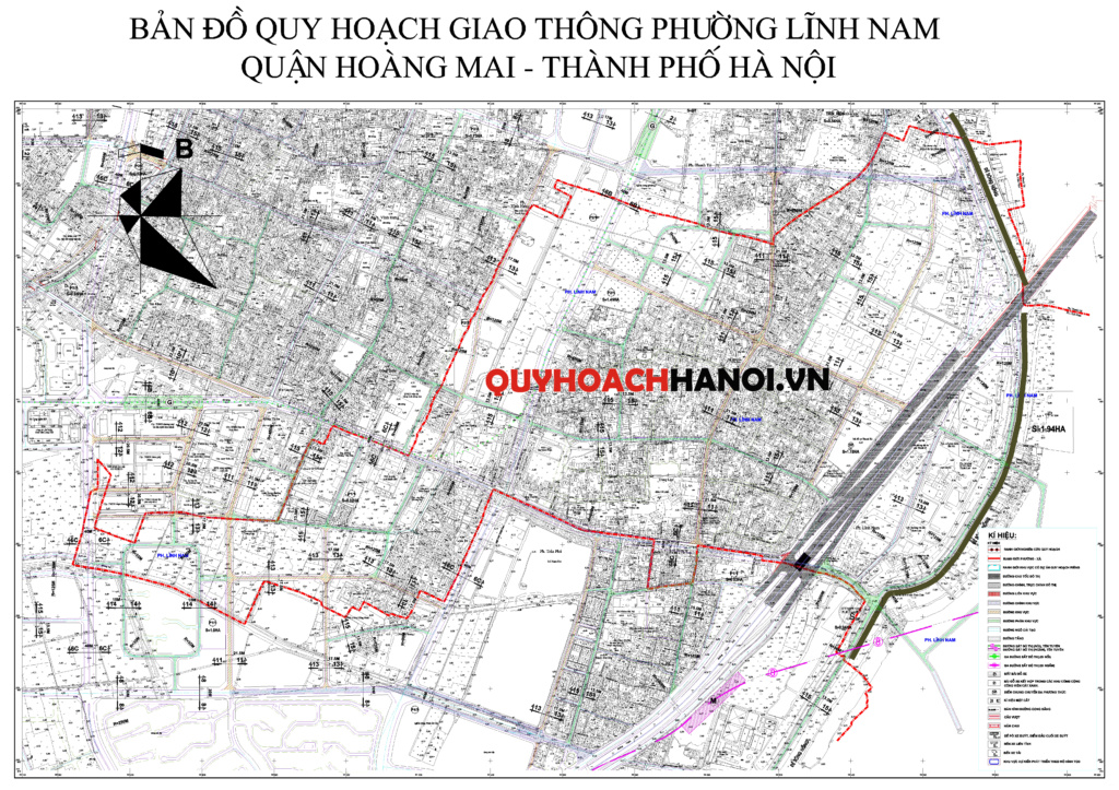 Bản đồ quy hoạch giao thông phường Lĩnh Nam
