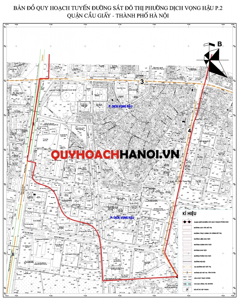 Bản đồ quy hoạch tuyến đường sắt đô thị phường Dịch Vọng Hậu P2