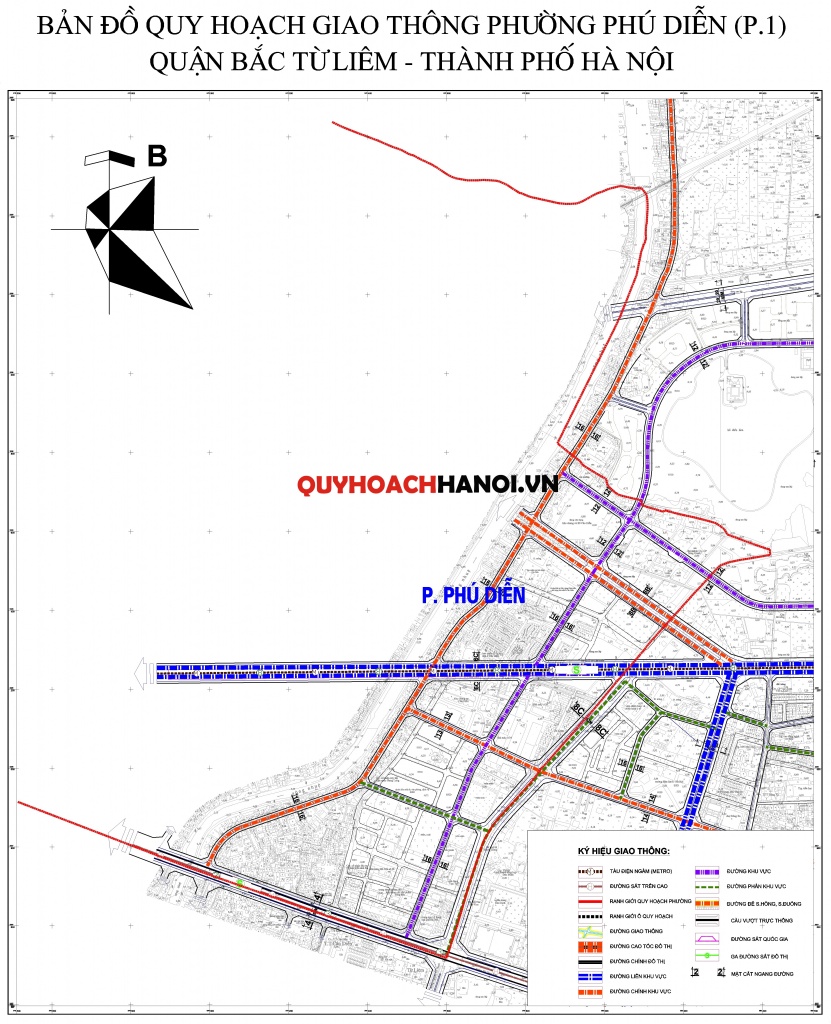 Bản đồ quy hoạch giao thông phường Phú Diễn P1