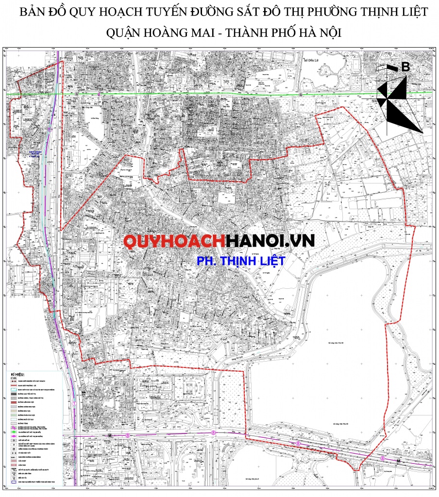 Bản đồ quy hoạch tuyến đường sắt đô thị phường Thịnh Liệt