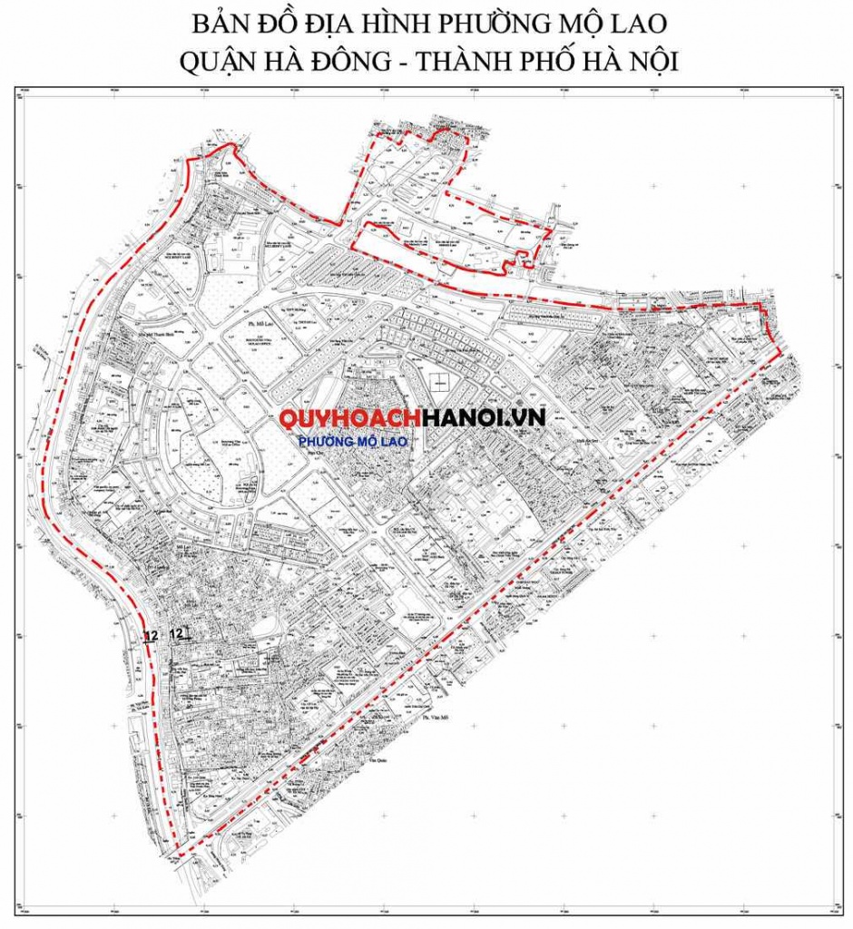 Ảnh Bản đồ địa hình phường Mộ Lao