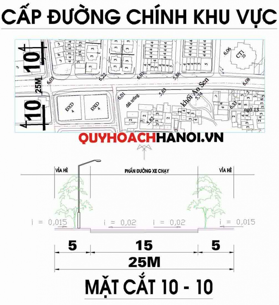 Ảnh Bản đồ quy hoạch tuyến đường cấp khu vực phường Mộ Lao
