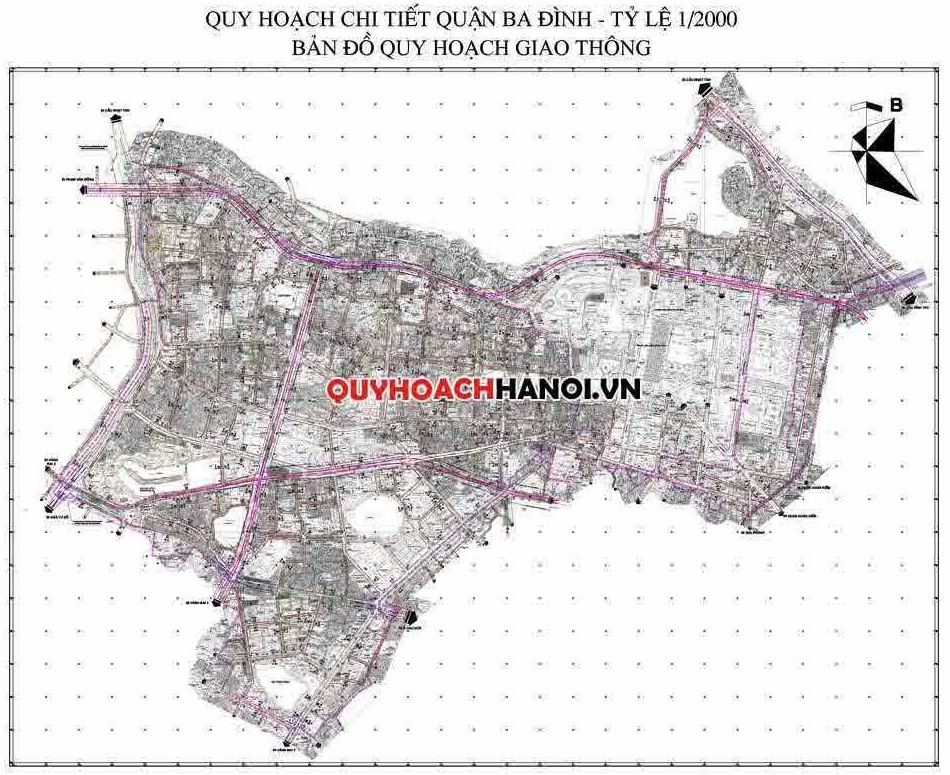 Bản đồ quy hoạch giao thông quận Ba Đình mới nhất