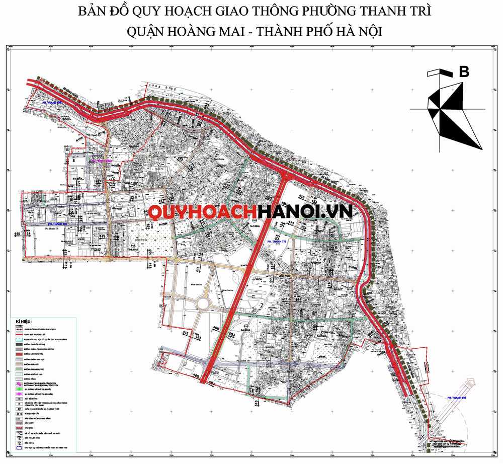 Bản đồ quy hoạch giao thông phường Thanh Trì