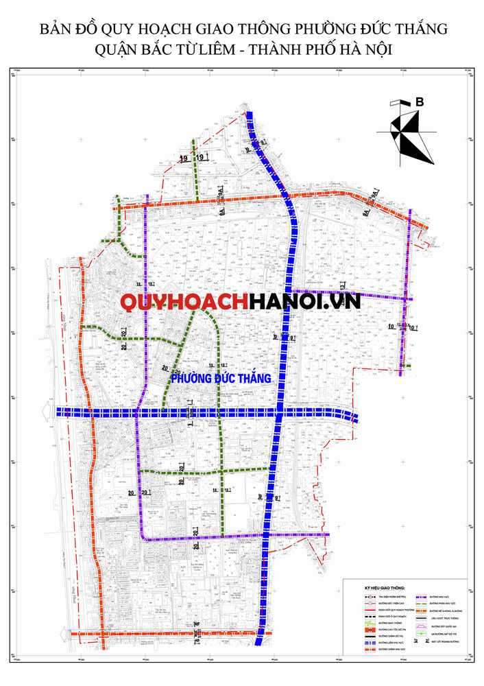 Bản đồ quy hoạch giao thông phường Đức Thắng - quận Bắc Từ Liêm - Hà Nội