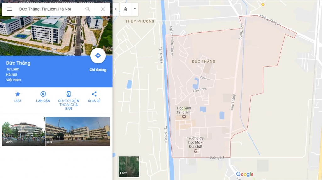 Ranh giới Bản đồ quy hoạch giao thông phường Đức Thắng