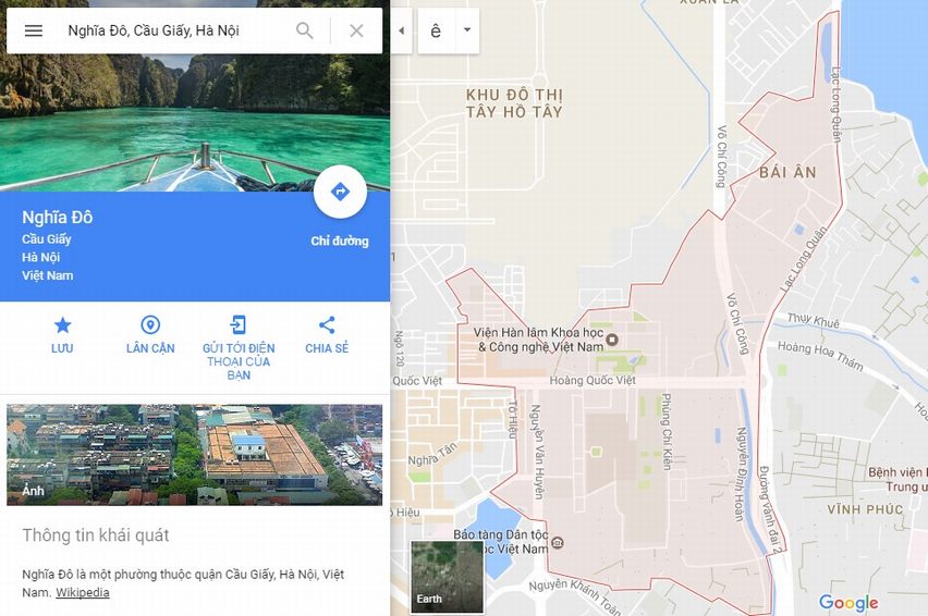 Ranh giới Bản đồ quy hoạch giao thông phường Nghĩa Đô