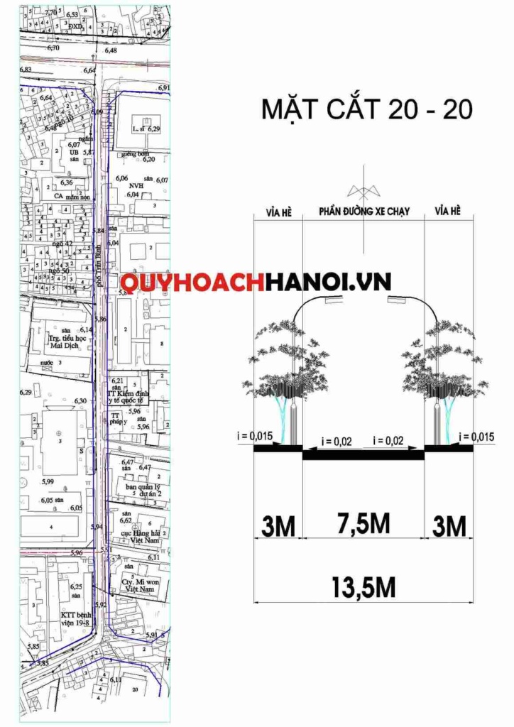 Bản đồ quy hoạch giao thông đường nội bộ phường Mai Dịch
