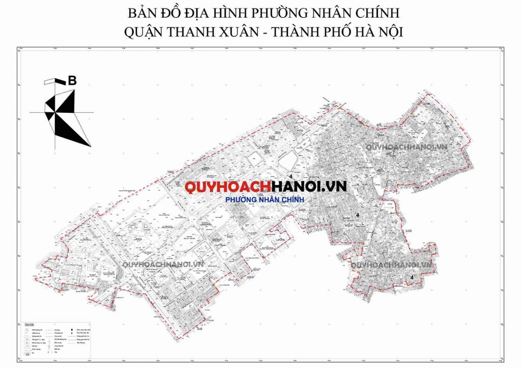 Bản đồ địa hình phường Nhân Chính quận Thanh Xuân