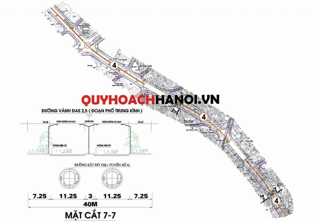 Bản đồ quy hoạch tuyến đường sắt đô thị qua phường Nhân Chính