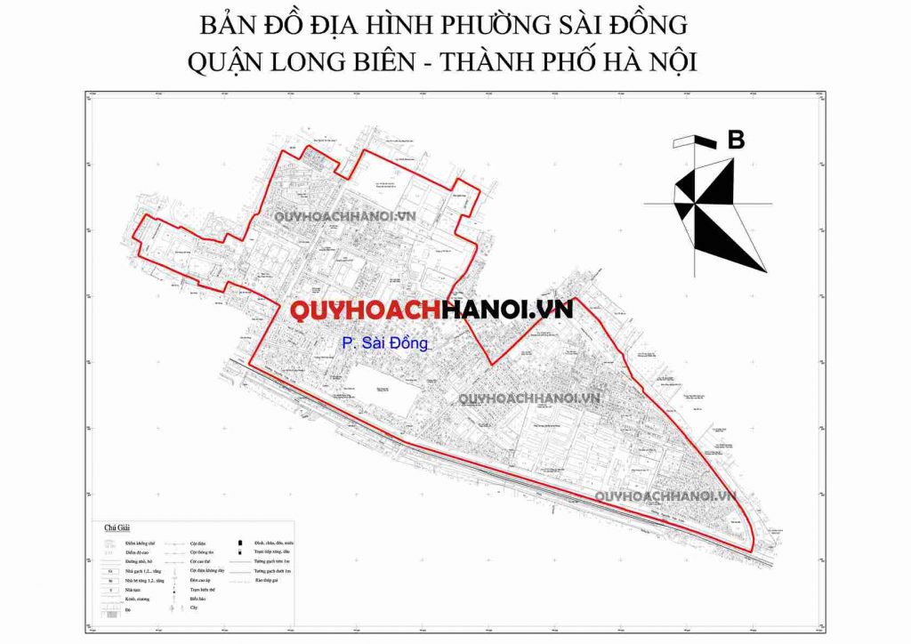 Bản đồ địa hình phường Sài Đồng quận Long Biên