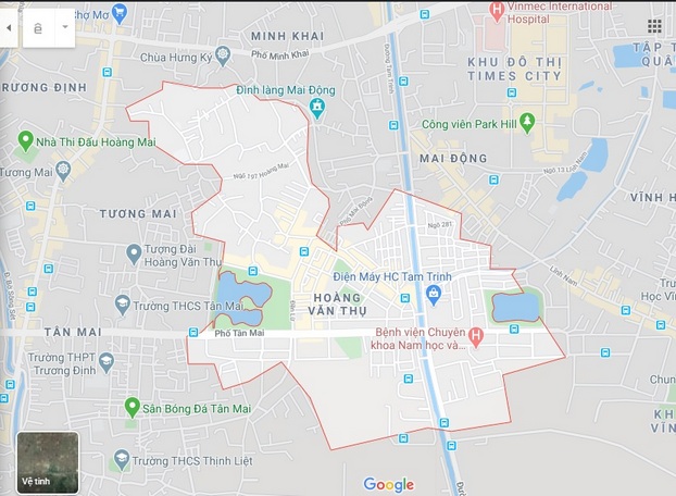Ranh giới Bản đồ quy hoạch giao thông phường Hoàng Văn Thụ